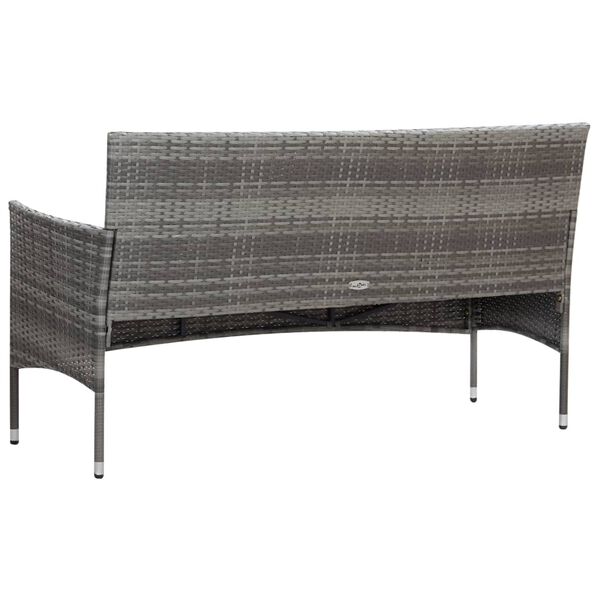 vidaXL 5 Piece Garden Lounge Set With Cushions Poly Rattan Grey