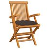 vidaXL Garden Chairs with Taupe Cushions 3 pcs Solid Teak Wood