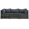 vidaXL 3 Piece Garden Lounge Set with Cushions Grey Poly Rattan