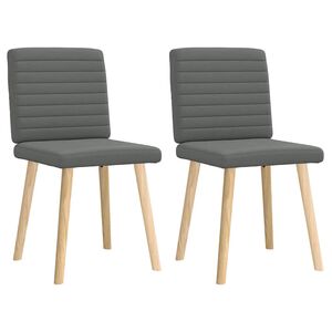 vidaXL Dining Chairs 2 pcs Dark Grey Fabric