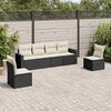 vidaXL 6 Piece Garden Sofa Set with Cushions Black Poly Rattan