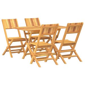 vidaXL 5 Piece Garden Dining Set Solid Wood Teak