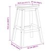 vidaXL Bar Stool 2 pcs Black 52 x 43 x 73.5cm HDPE