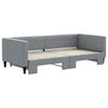 vidaXL Daybed with Trundle without Mattress Light Grey 100x190 cm