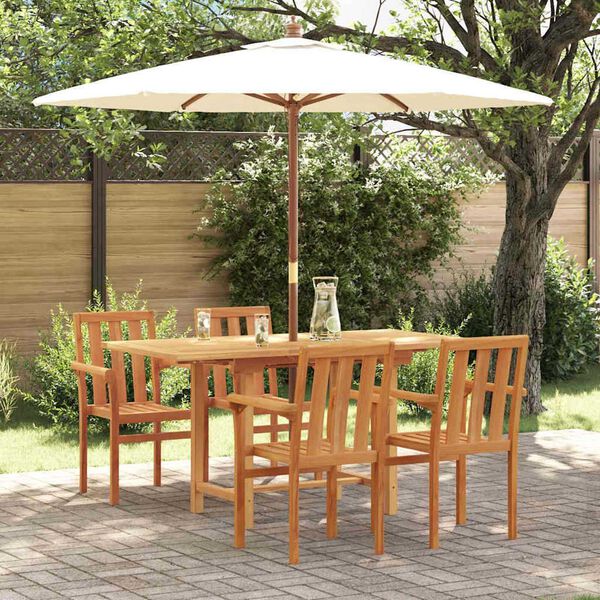 vidaXL Garden Dining Set 5 pcs Brown 160 x 80 x 75 cm Solid teak wood