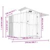vidaXL Garden Shed Grey 270x130x208.5 cm Galvanised Steel