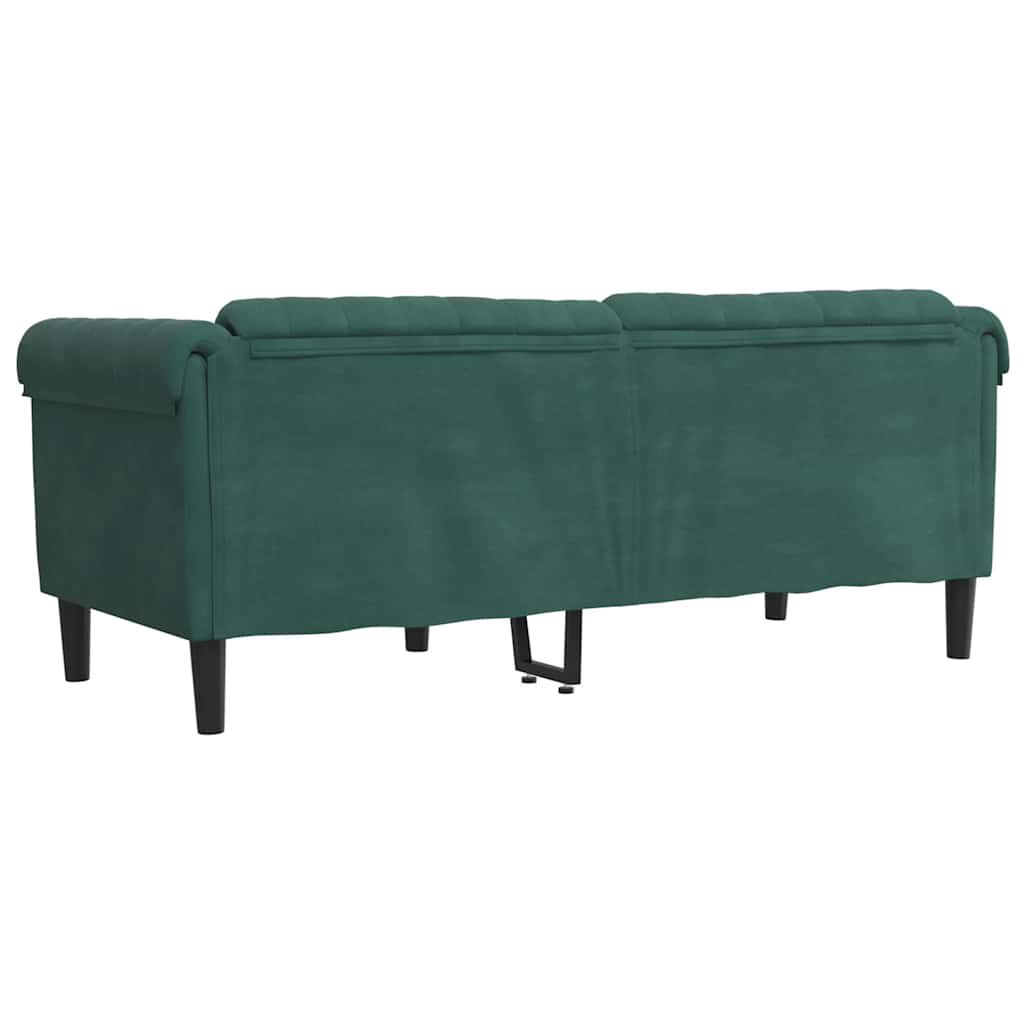 vidaXL Sofa 2-Seater Dark Green Velvet