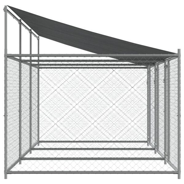vidaXL Dog Cage with Roof and Doors Grey 6x2x2 m Galvanised Steel