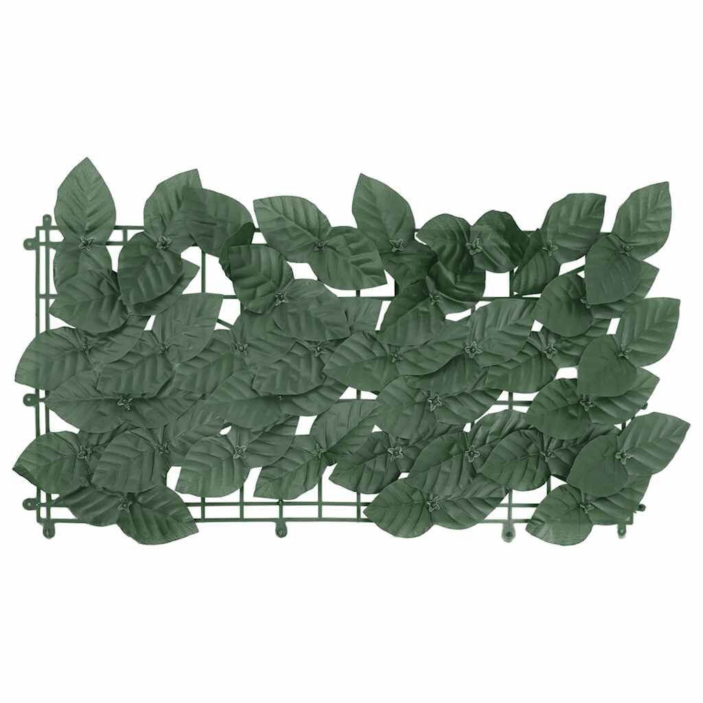 vidaXL Balcony Screen with Dark Green Leaves 300x100 cm