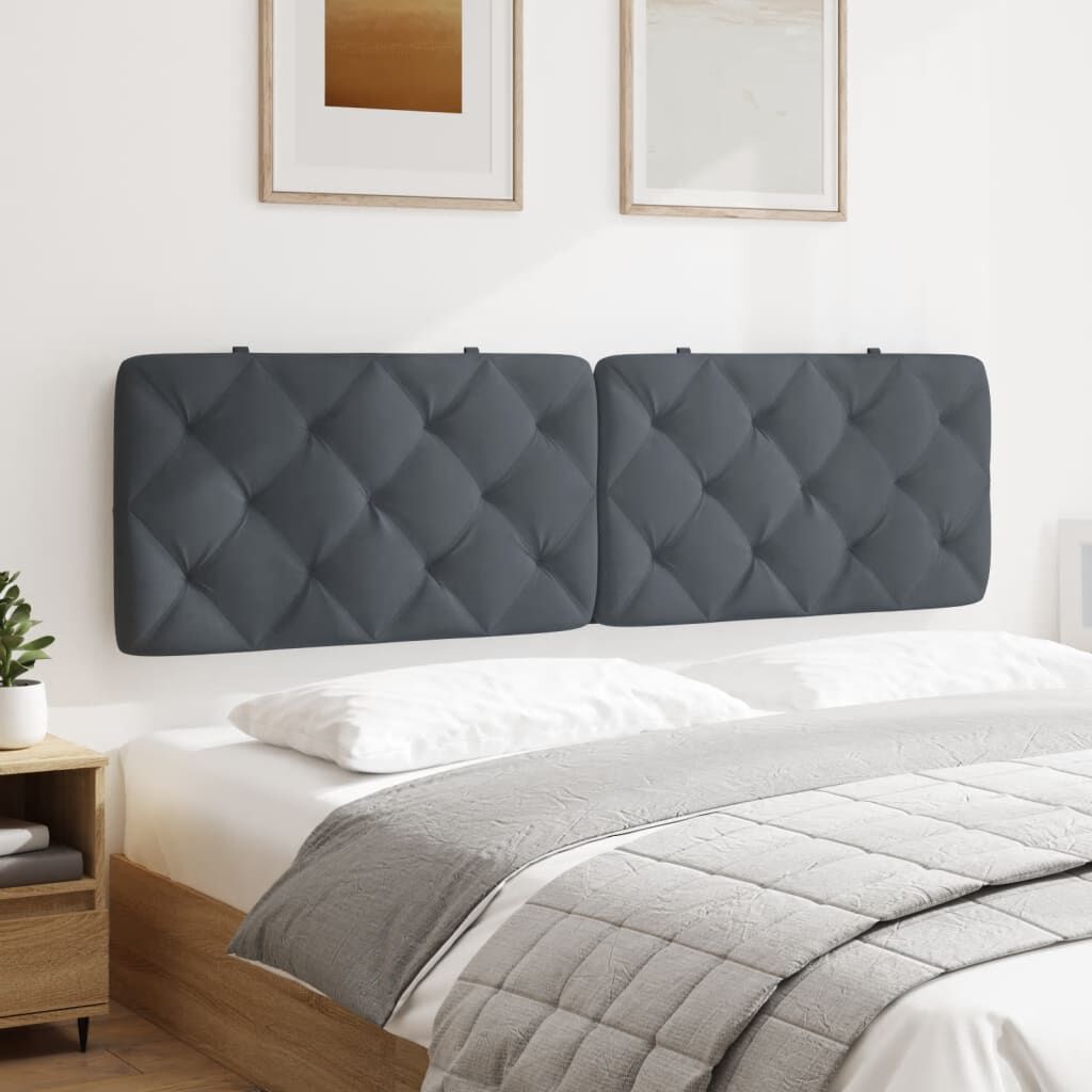 vidaXL Headboard Cushion Dark Grey 183 cm Velvet