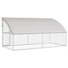 vidaXL Dog Kennel with Storage 2 pcs Silver 4 x 2 x 2 m Steel