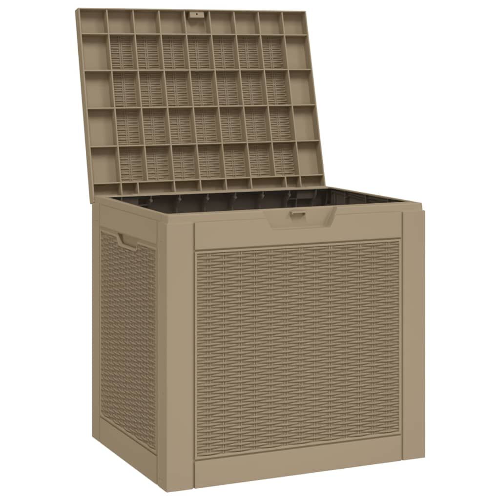 vidaXL Garden Storage Box Light Brown 55.5x43x53 cm Polypropylene