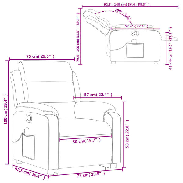 vidaXL Stand up Massage Recliner Chair Dark Grey Velvet