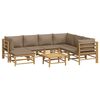 vidaXL 8 Piece Garden Lounge Set with Taupe Cushions Bamboo