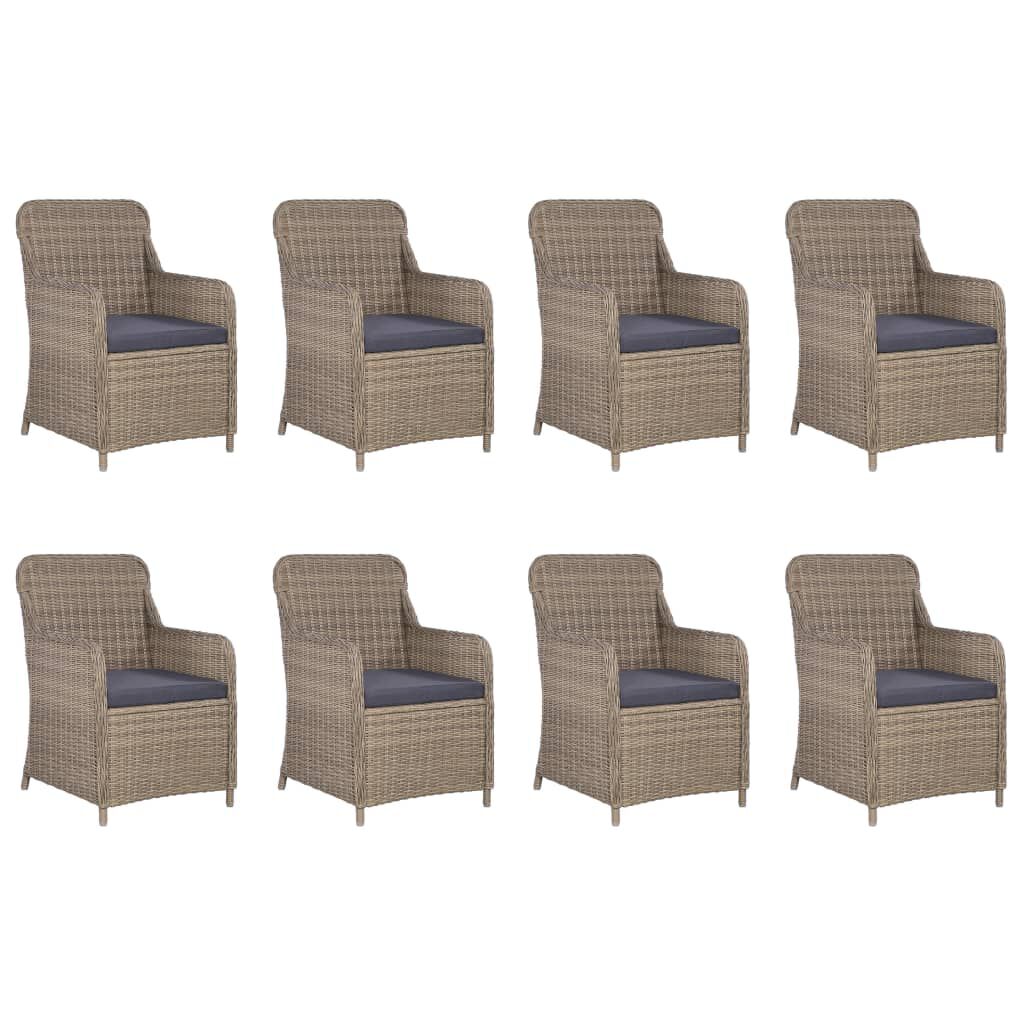 vidaXL 7 Piece Garden Dining Set Poly Rattan Black