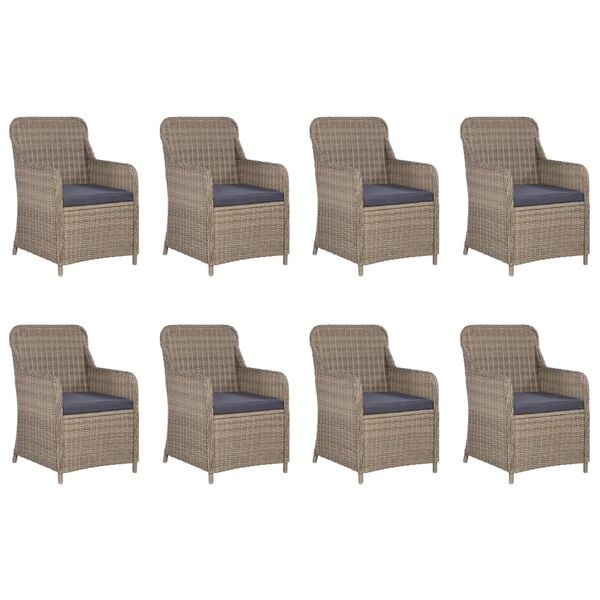 vidaXL 7 Piece Garden Dining Set Poly Rattan Black