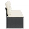 vidaXL Garden Sofa with Cushions 3-Seater Black Poly Rattan