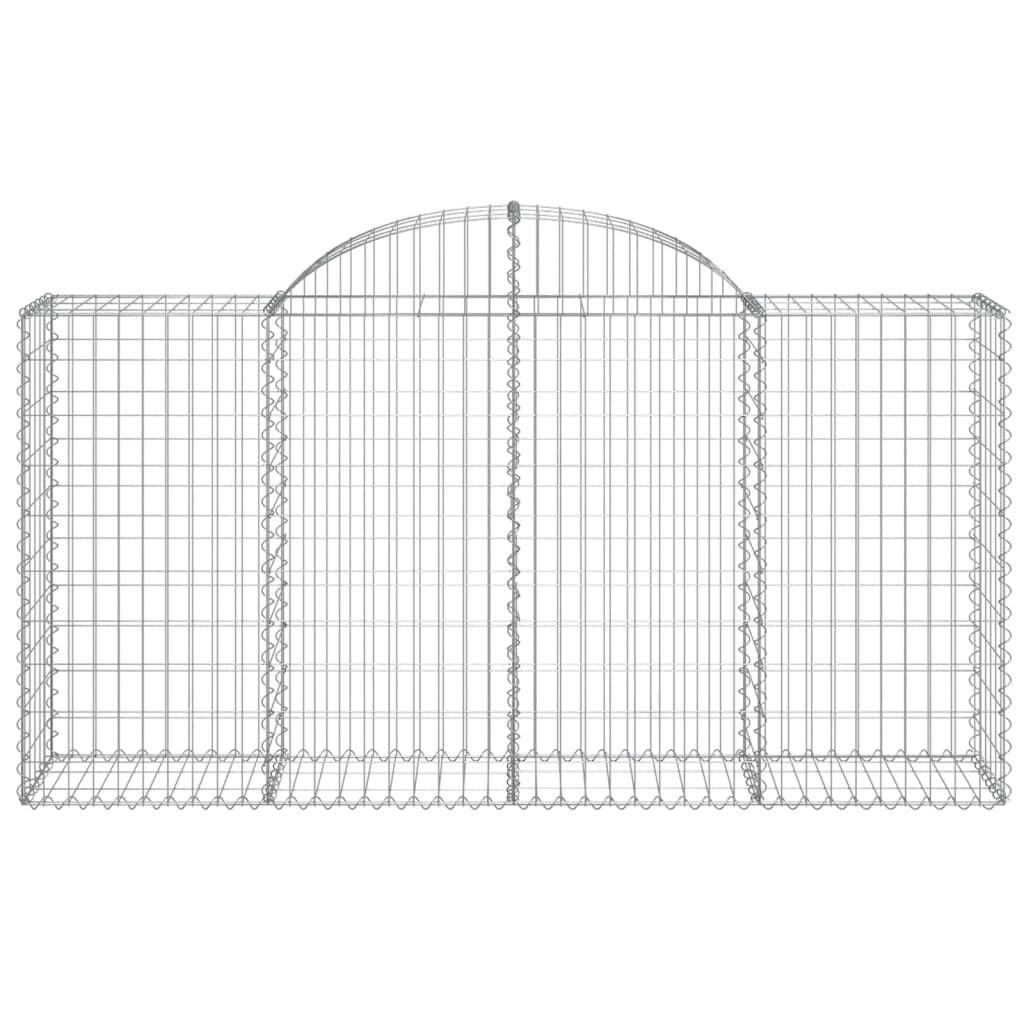 vidaXL Arched Gabion Basket 200x50x100/120 cm Galvanised Iron