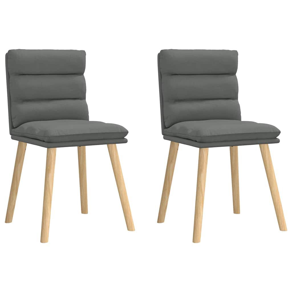vidaXL Dining Chairs 2 pcs Dark Grey Fabric