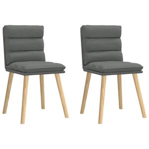 vidaXL Dining Chairs 2 pcs Dark Grey Fabric