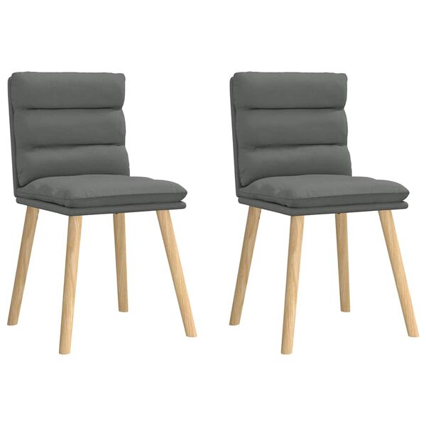 vidaXL Dining Chairs 2 pcs Dark Grey Fabric