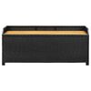 vidaXL Storage Bench Black 100x50x52 cm Poly Rattan and Acacia Wood