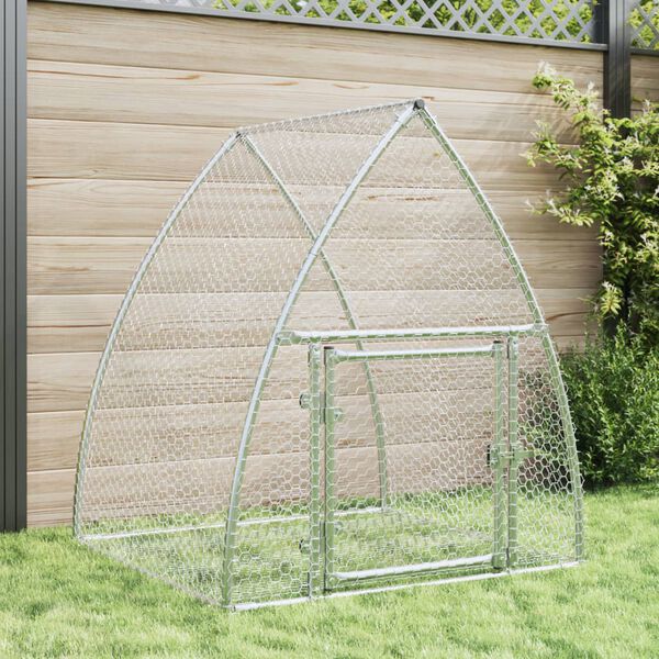 vidaXL Rabbit Hutch Silver 105x100x120 cm Galvanised Steel