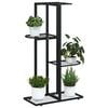 vidaXL 4-Floor Flower Stand 43x22x76 cm Black Metal