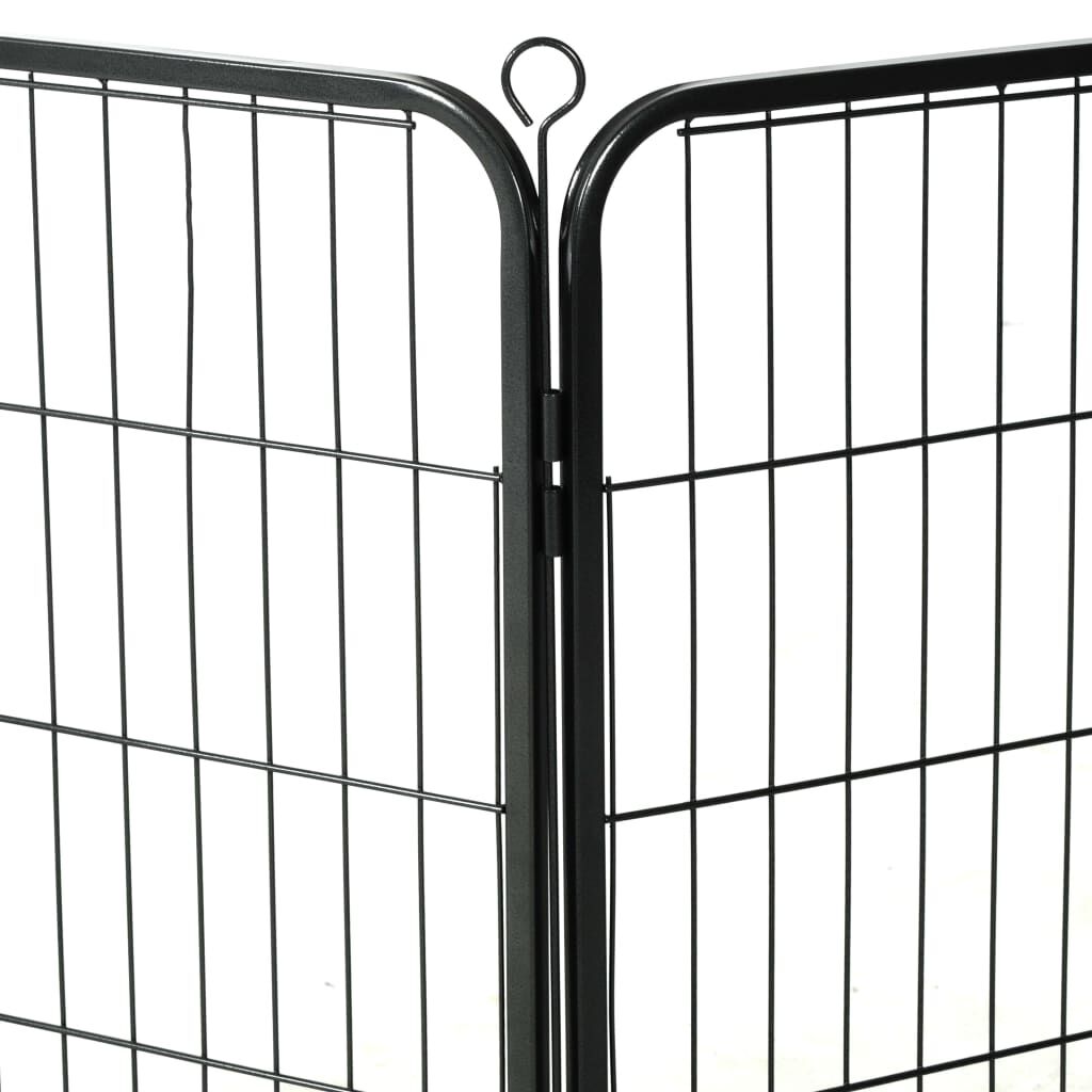 vidaXL Dog Playpen 16 Panels Steel 60x80 cm Black