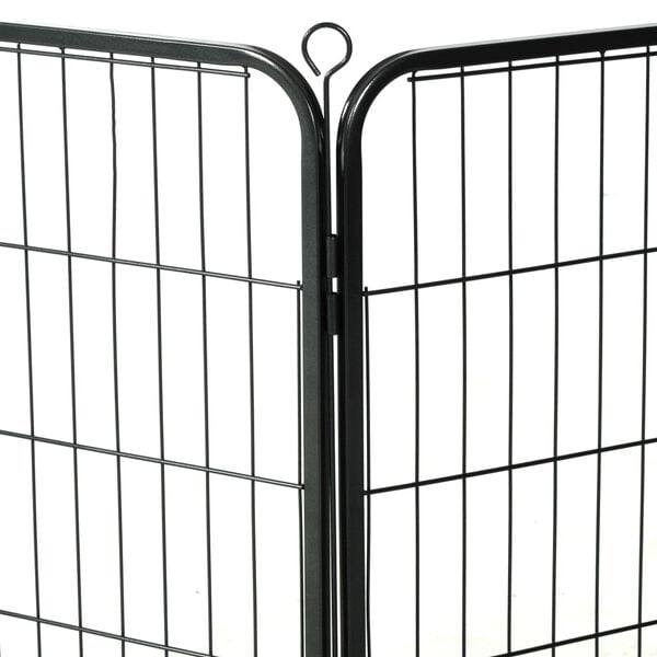 vidaXL Dog Playpen 16 Panels Steel 60x80 cm Black
