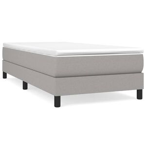 vidaXL Box Spring Bed Frame Light Grey Twin Fabric (US Only)