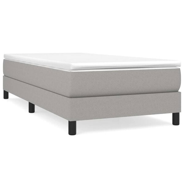 vidaXL Bed Frame without Mattress Light Grey Twin Fabric (US Only)