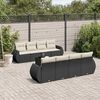 vidaXL 9 Piece Garden Sofa Set with Cushions Black Poly Rattan