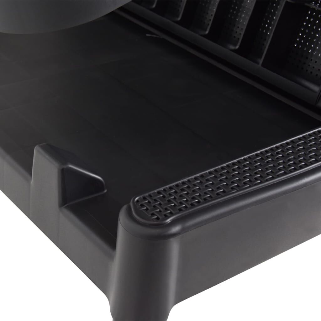 vidaXL Sun Lounger Anthracite 186x60x29 cm PP