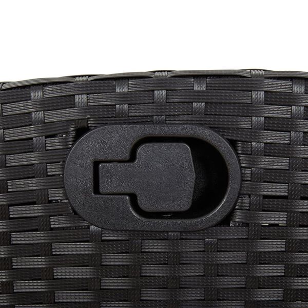 vidaXL Reclining Garden Chair with Footrest Black Poly Rattan
