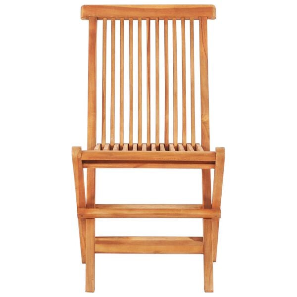 vidaXL 3 Piece Bistro Set with Cream White Cushions Solid Teak Wood
