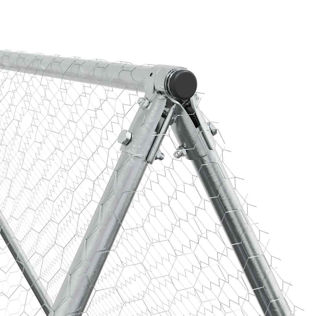 vidaXL Chicken Cage Silver 100x100x190 cm Galvanised Steel