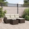 vidaXL 5 Piece Garden Sofa Set with Cushions Brown Poly Rattan