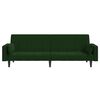 vidaXL 2-Seater Sofa Bed with Two Pillows Dark Green Velvet