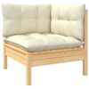 vidaXL 13 Piece Garden Lounge Set with Cream Cushions Pinewood