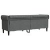 vidaXL Chesterfield Sofa 3-Seater Dark Grey Fabric