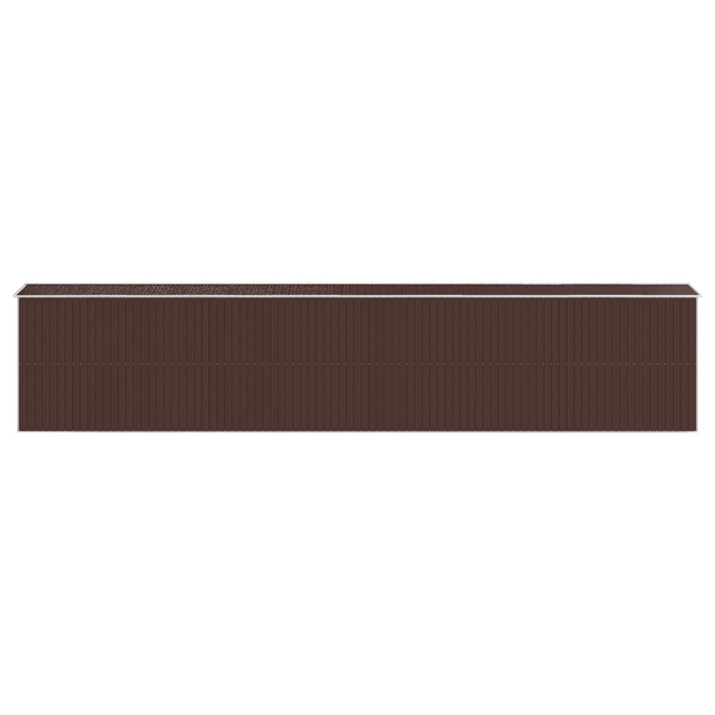 vidaXL Garden Shed Dark Brown 192x1021x223 cm Galvanised Steel
