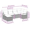 vidaXL Sofa Set with Cushion 6 pcs Grey Poly Rattan