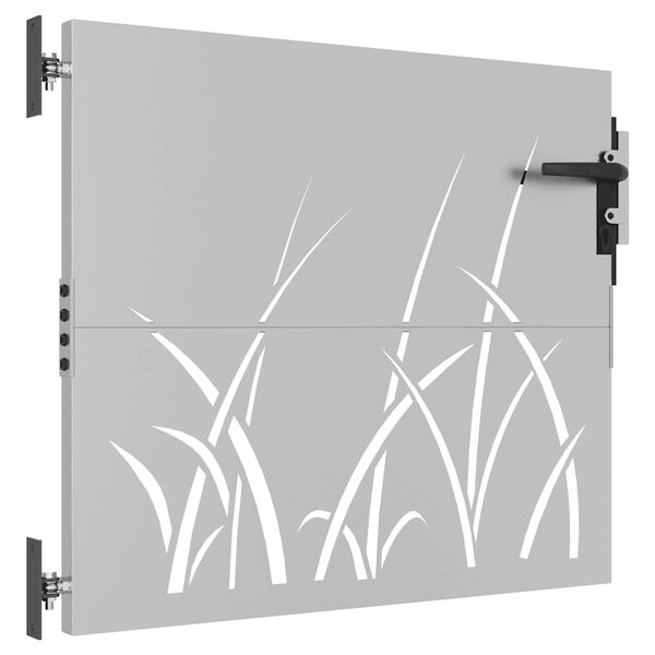 vidaXL Garden Gate 85x75 cm Corten Steel Grass Design