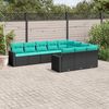 vidaXL 10 Piece Garden Sofa Set with Cushions Black Poly Rattan
