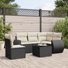 vidaXL 6 Piece Garden Sofa Set with Cushions Black Poly Rattan