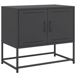 vidaXL TV Cabinet Black 68.5x39x60.5 cm Steel