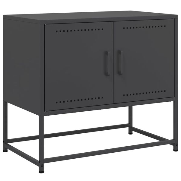 vidaXL TV Cabinet Black 68.5x39x60.5 cm Steel