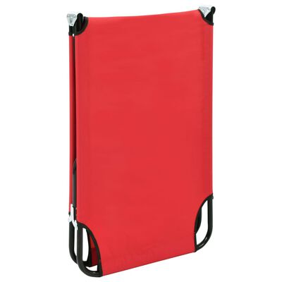 vidaXL Folding Sun Lounger Red Steel