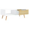 vidaXL Coffee Table White and Sonoma Oak 100x49.5x43 cm Engineered Wood